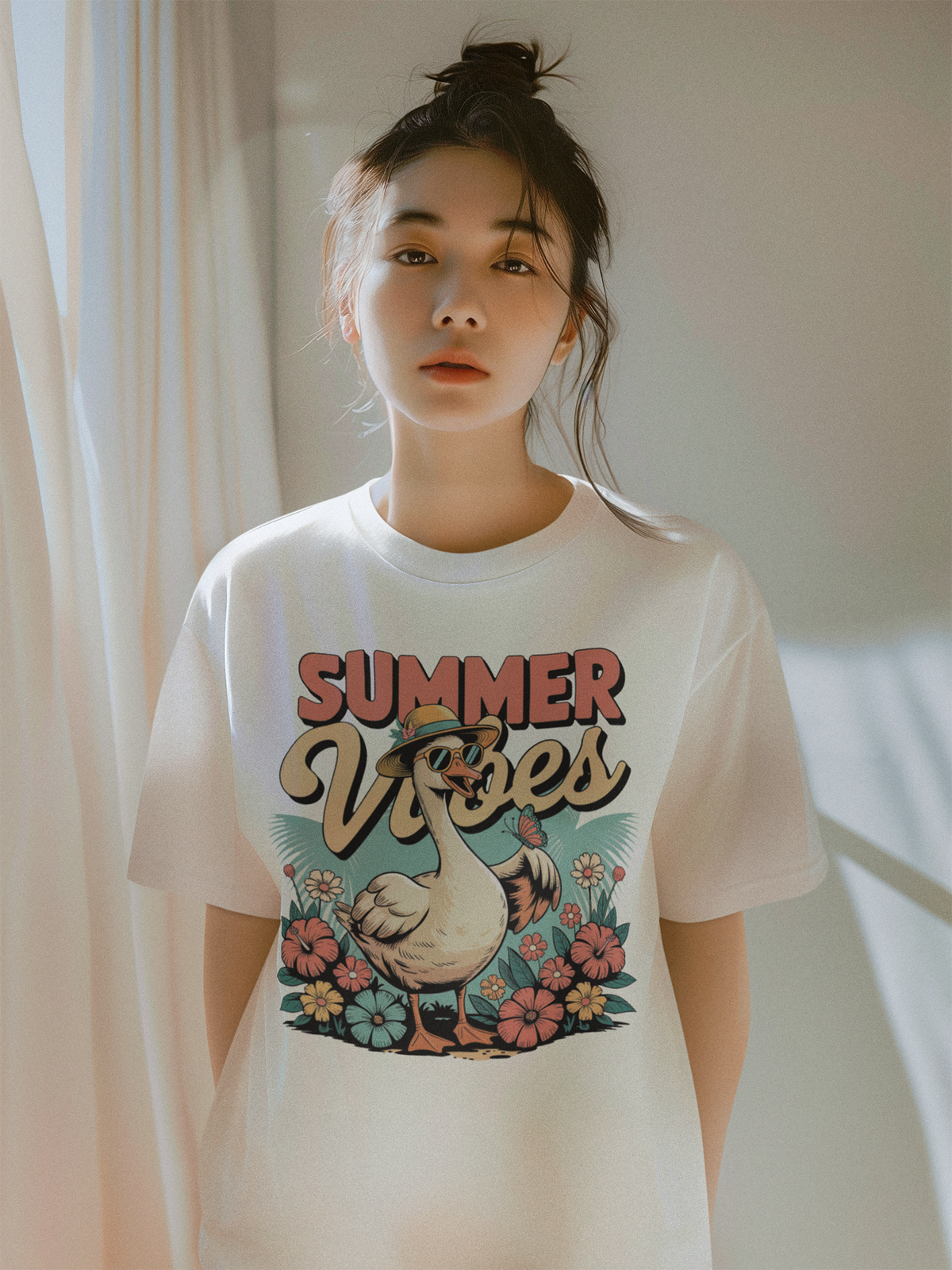 Summer Vibes Retro Goose - Premium Shirt