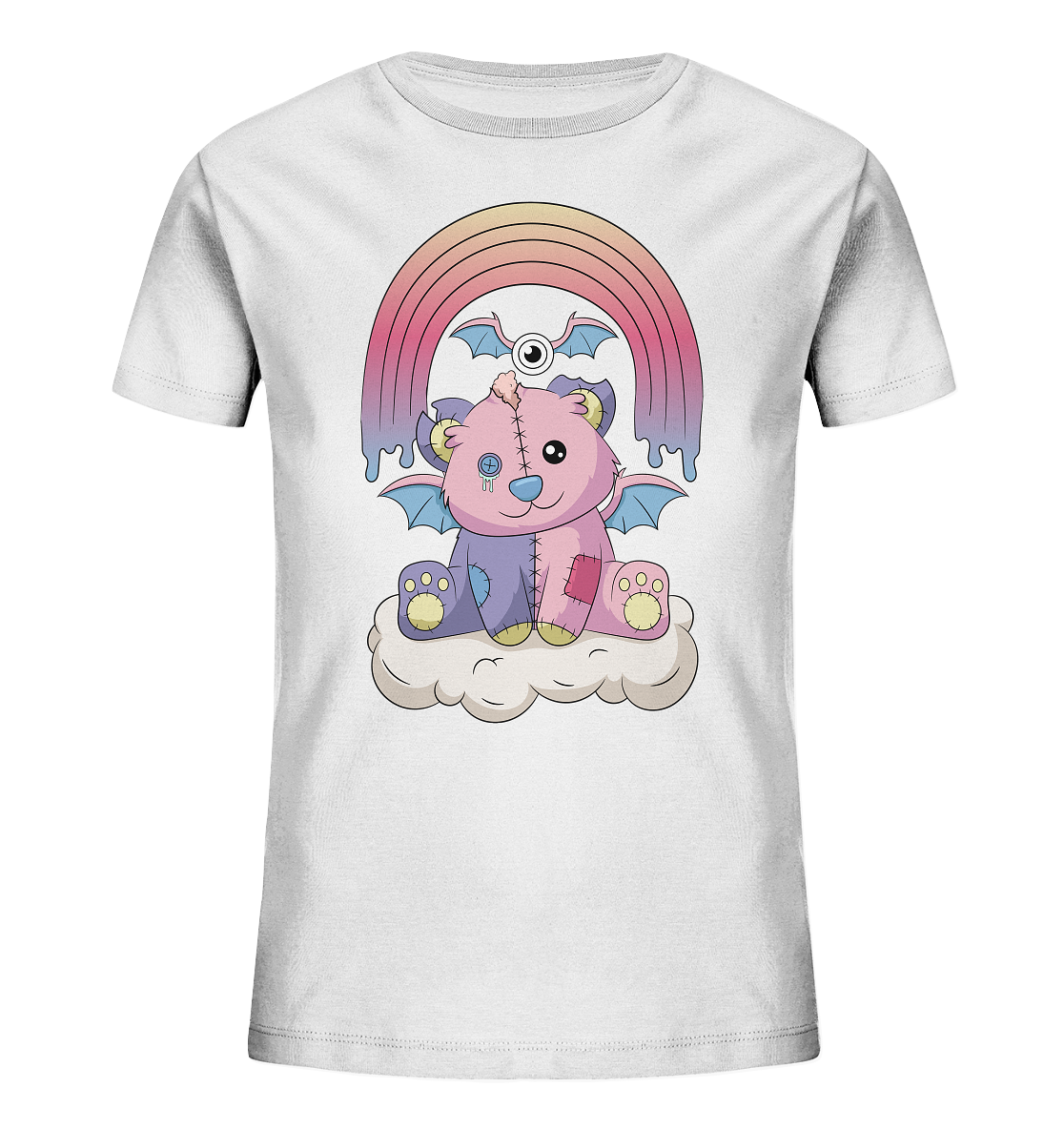 Kawaii Rainbow Teddy - Kids Organic Shirt