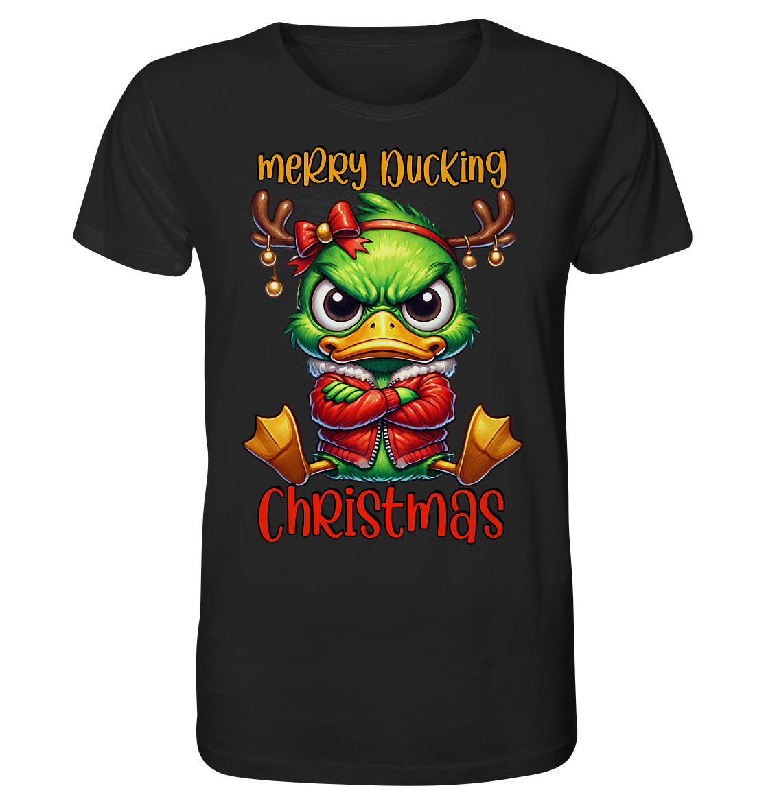 Merry Ducking Christmas. Grimmiges Weihnachts-Entchen. - Organic Shirt