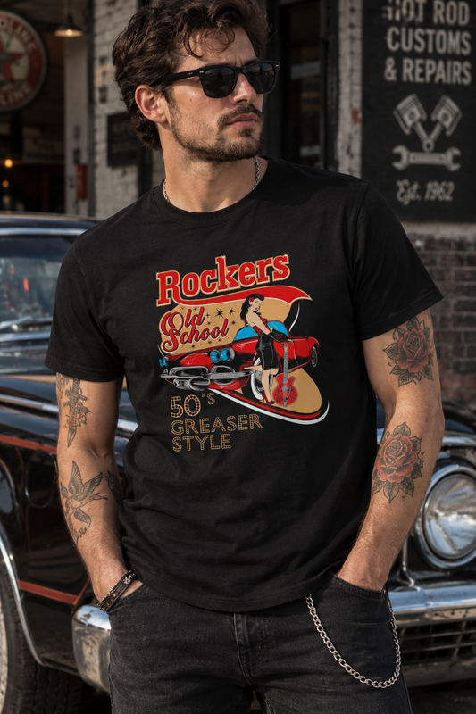 Rockers Old School 50s Greaser T-Shirt schwarz Rockabilly Lifestyle Bild 1