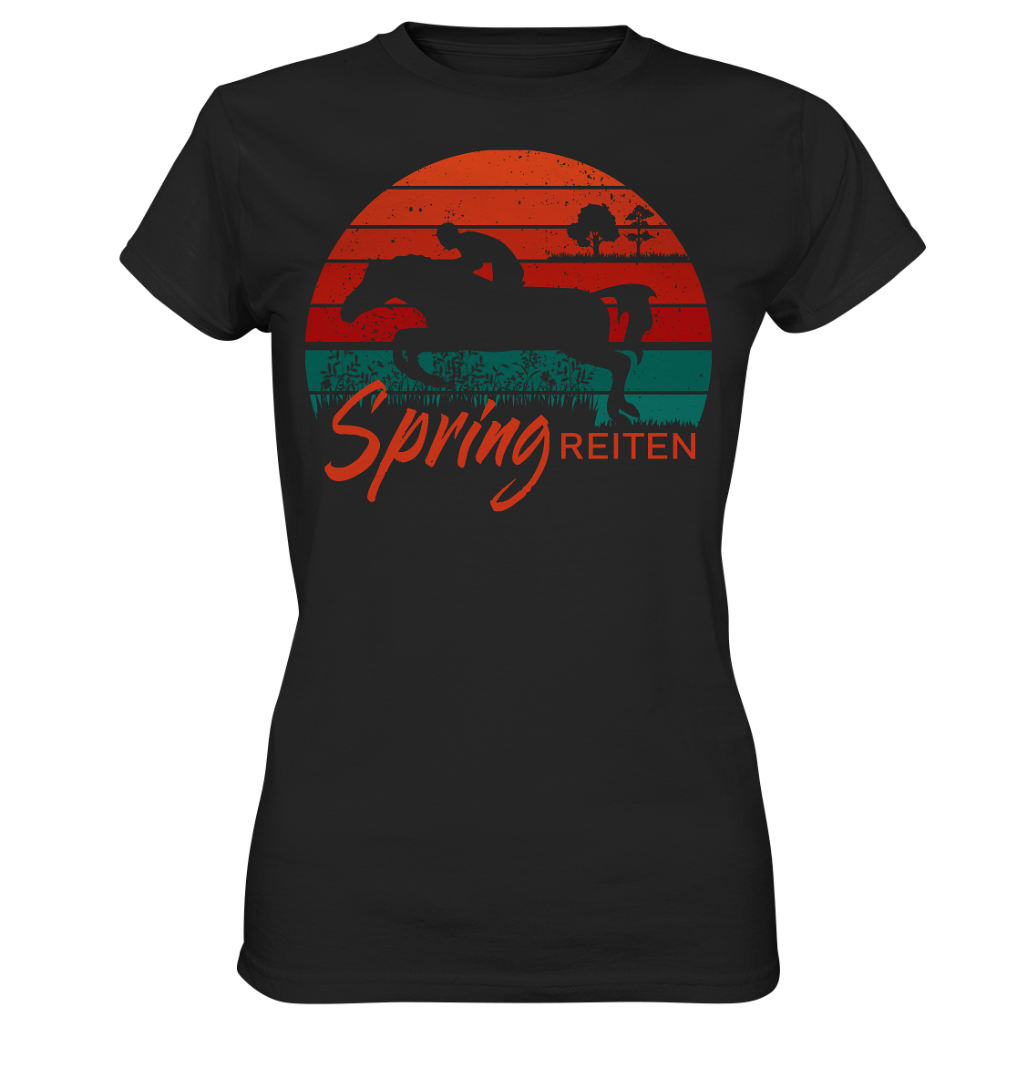Springreiten. Pferde Reiten - Ladies Premium Shirt