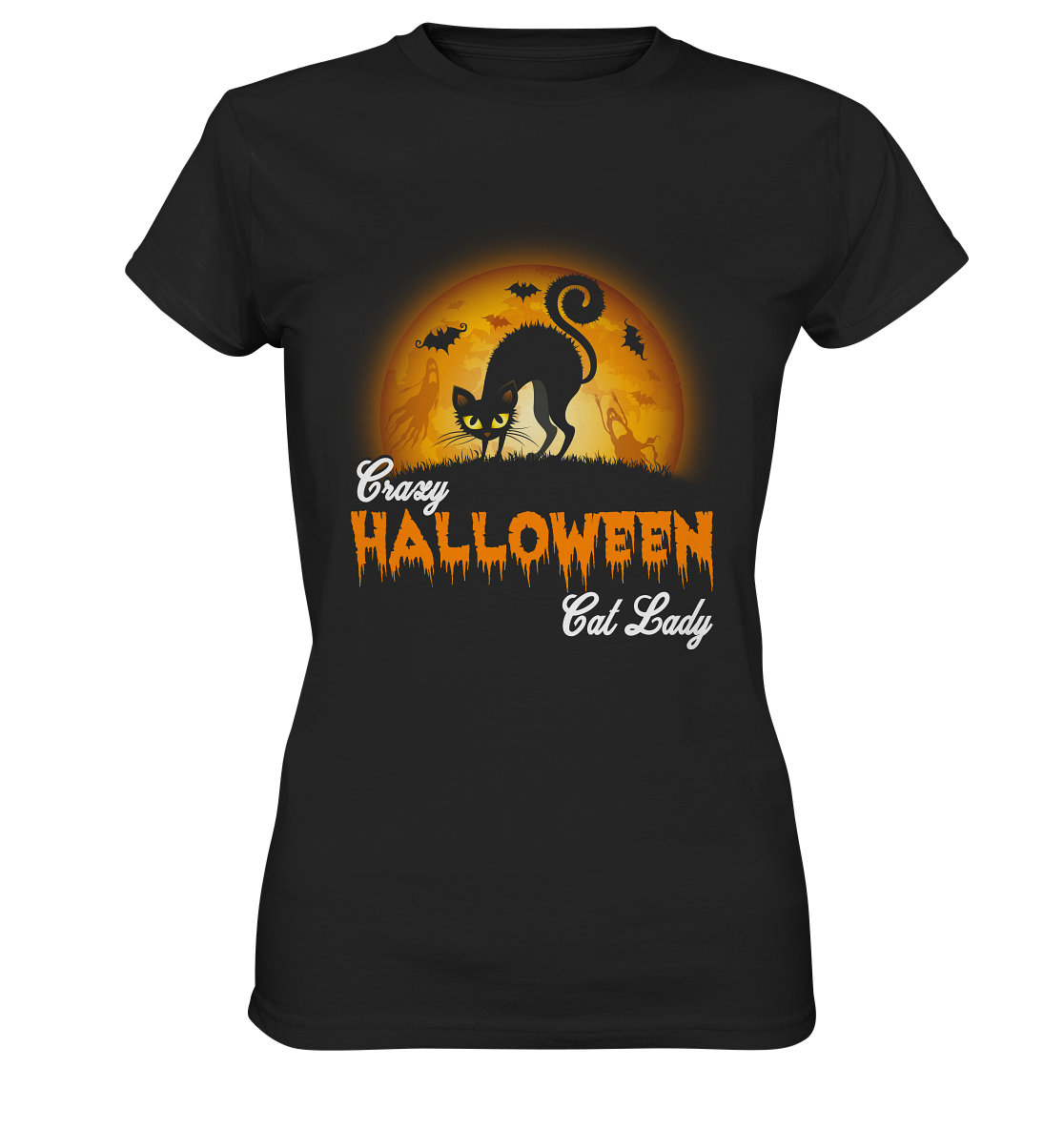 Crazy Halloween Cat Lady. Katzen - Ladies Premium Shirt