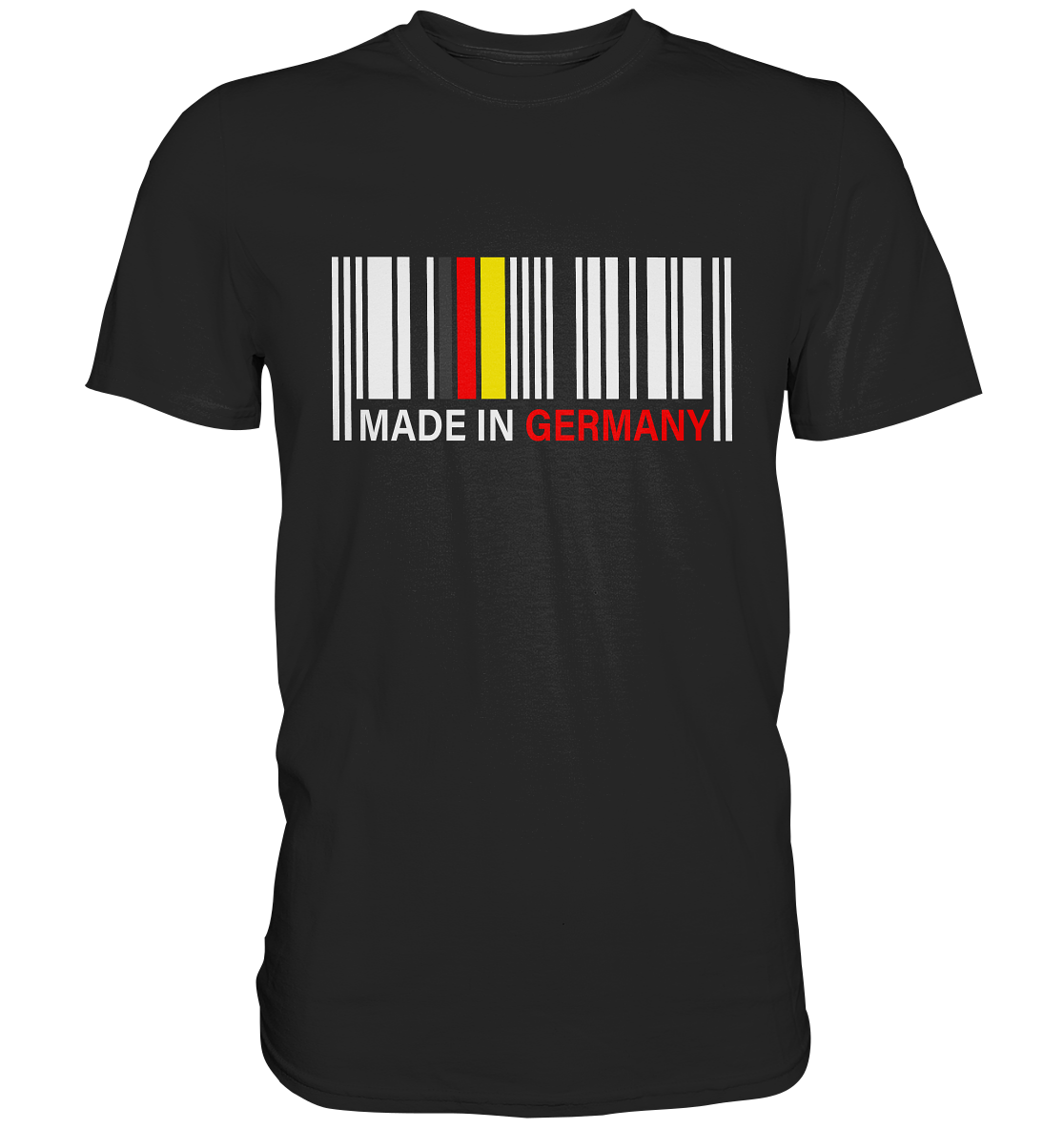 Made in Germany. Strichcode schwarz-rot-gold Heimatliebe - Premium Shirt