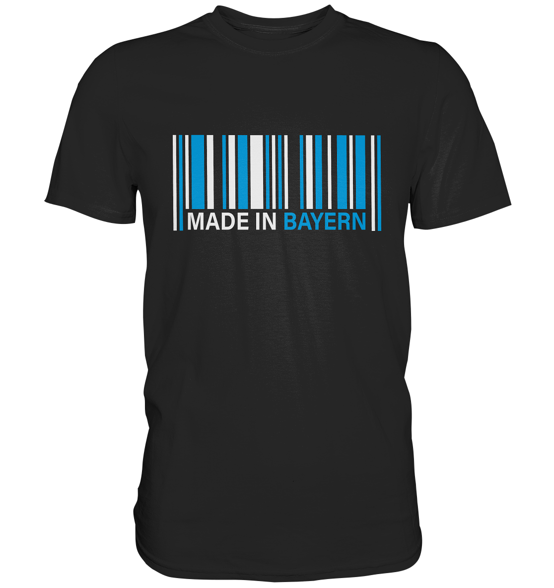 Made in Bayern. Strichcode blau-weiß bayrisch Heimatliebe - Premium Shirt