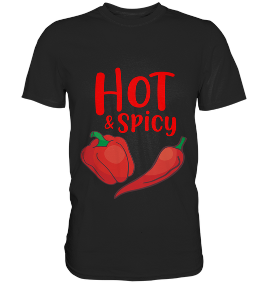 Hot & spicy. Papprika, Chilli, Pepperoni..scharf Koch - Premium Shirt