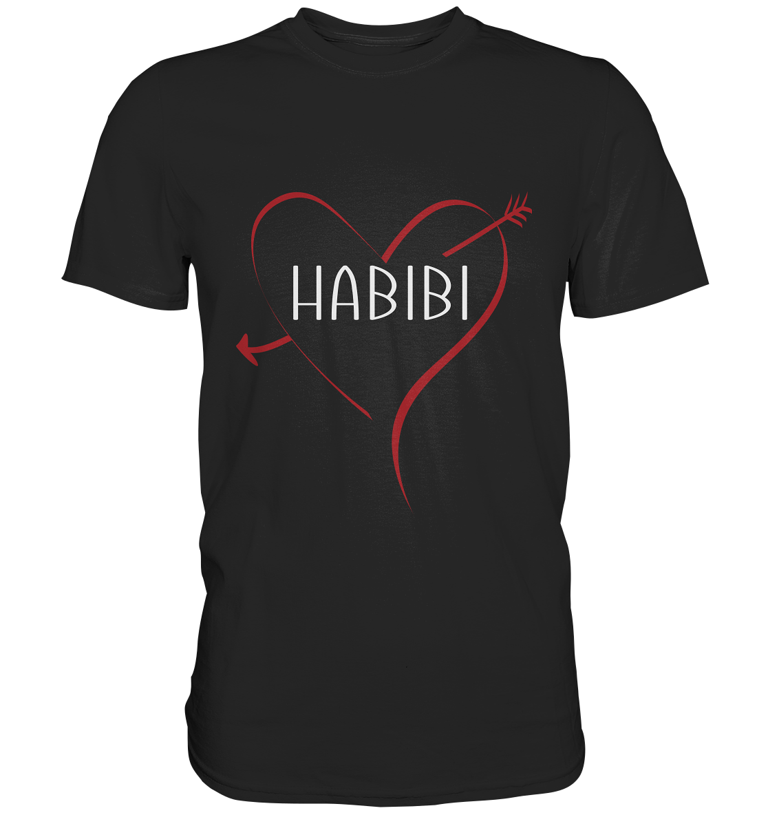 Arabisch: Habibi Schatz Liebling... mit Herz - Premium Shirt