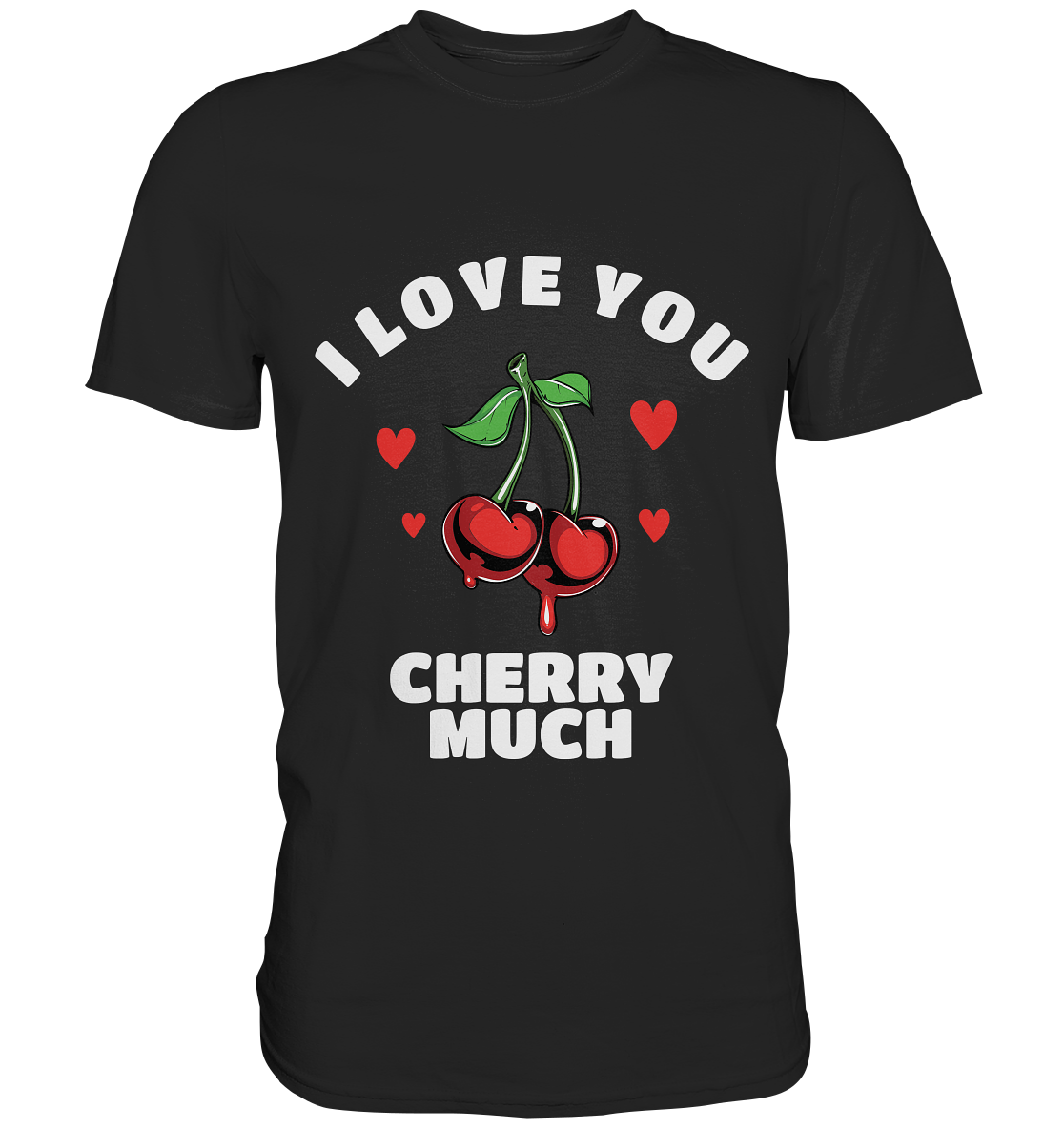 T-Shirt mit Kirschen und dem Spruch „I love you cherry much“