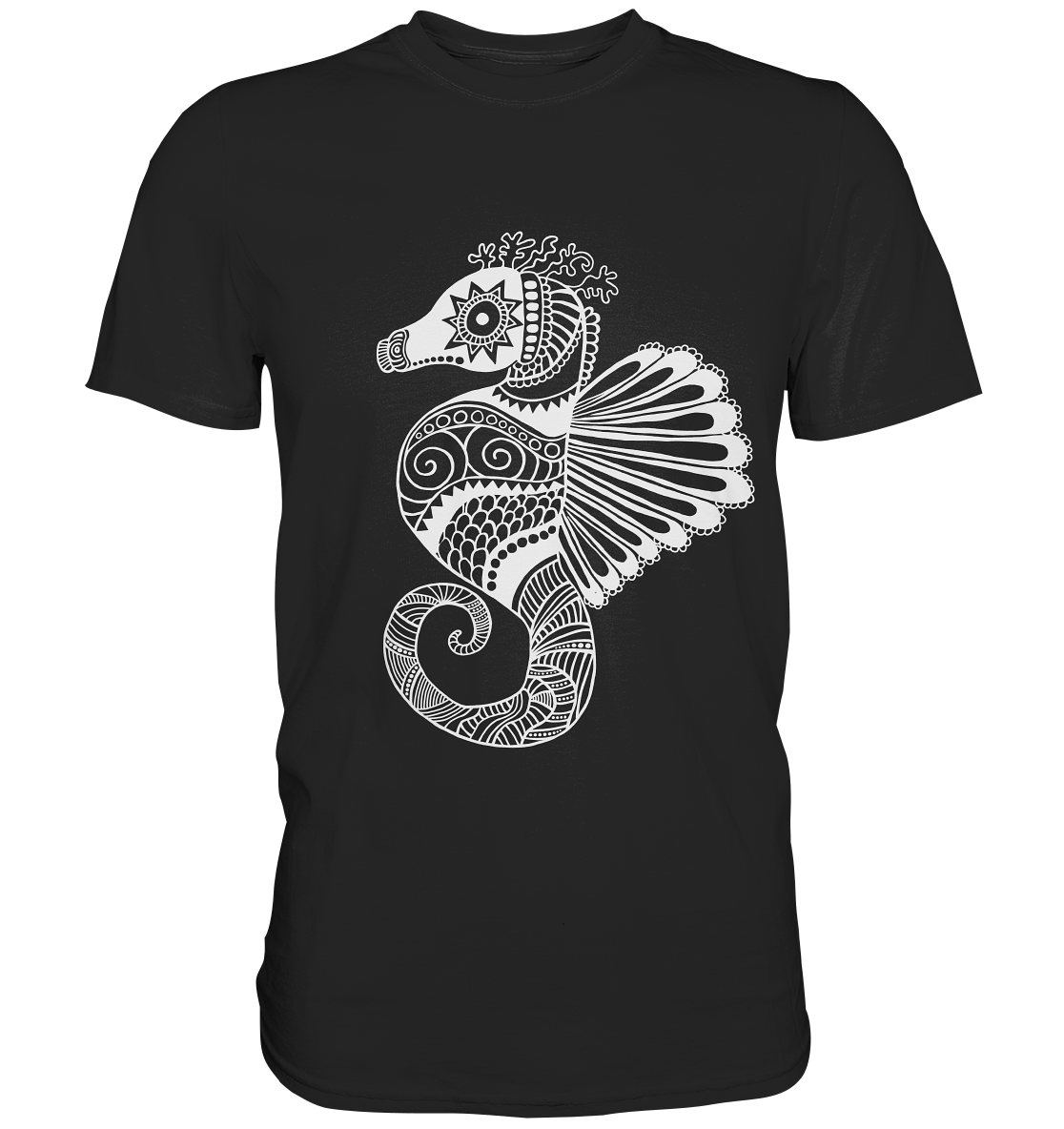 Seepferdchen abstrakt schwarz-weiß - Premium Shirt
