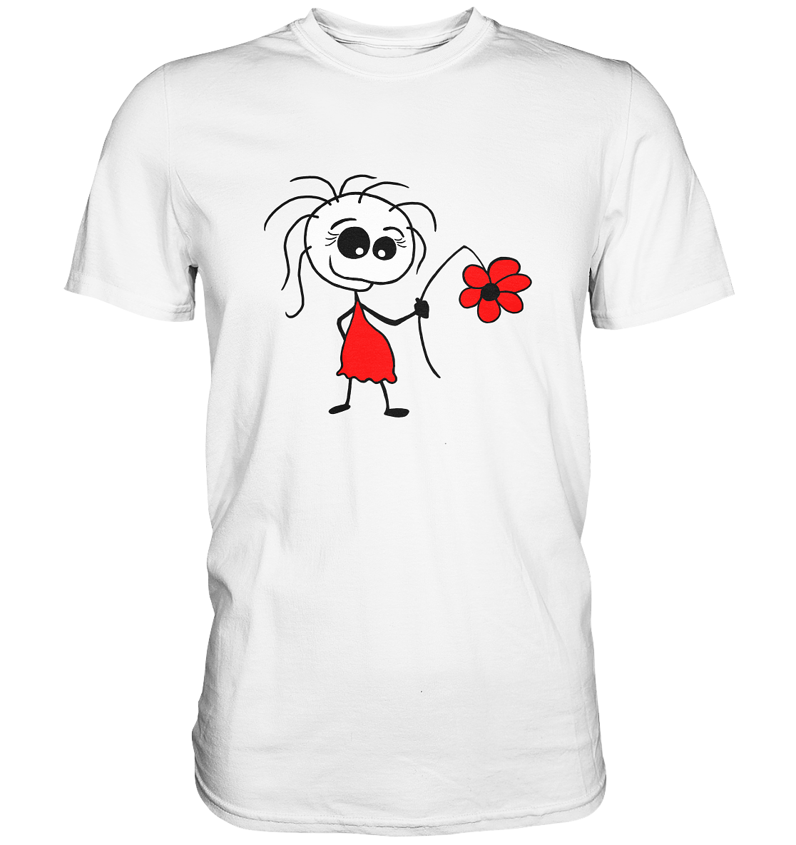 Mädchen mit Blume. Süß und niedlich - Premium Shirt