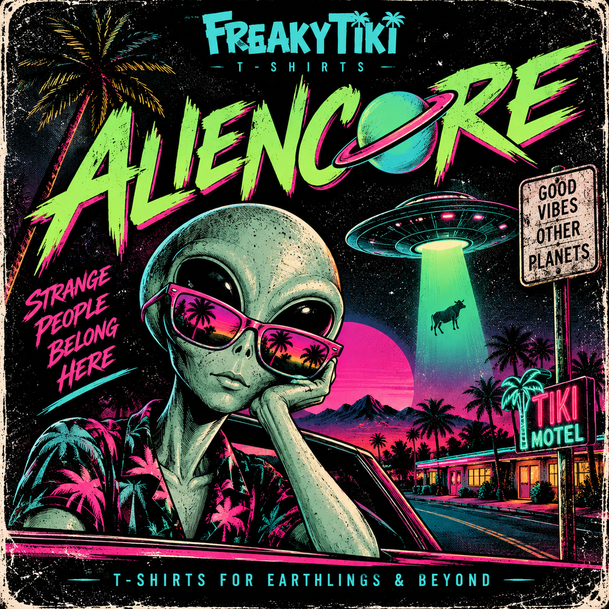 Aliencore FreakyTiki T-Shirts Retro Sci-Fi Alien und UFO