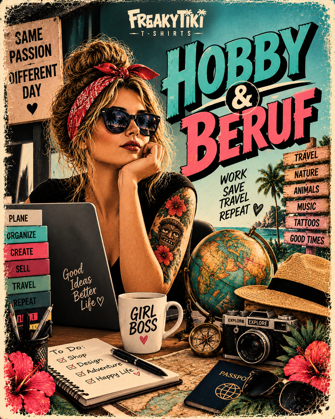 Hobby & Beruf FreakyTiki T-Shirts Arbeit Freizeit und kreative Hobbys
