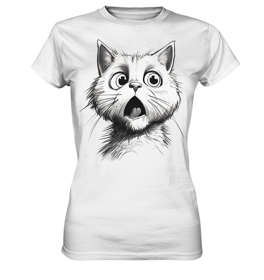 Screaming Cat Ladies T-Shirt weiß Produktansicht Katzenmotiv