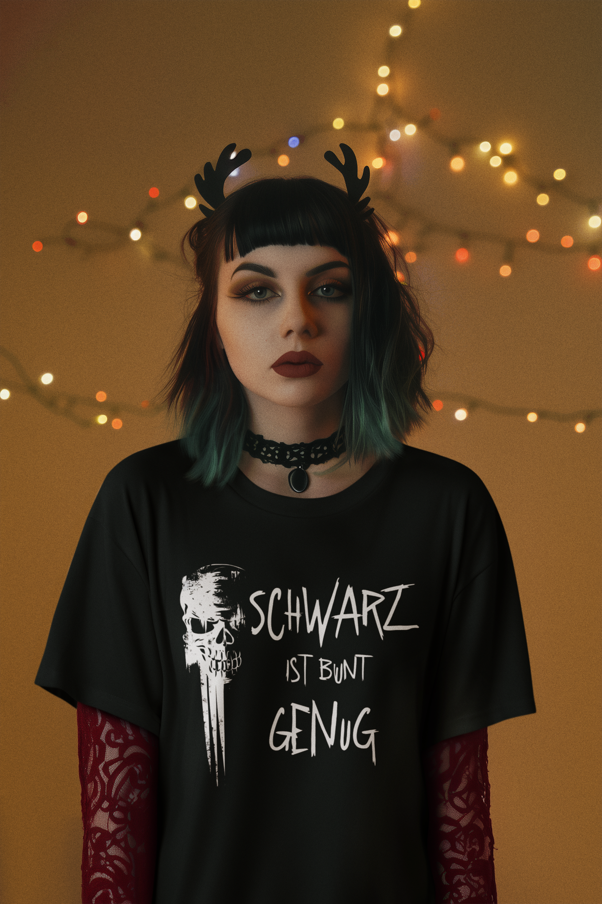 Schwarz ist bunt genug. Skull - Ladies Organic Shirt