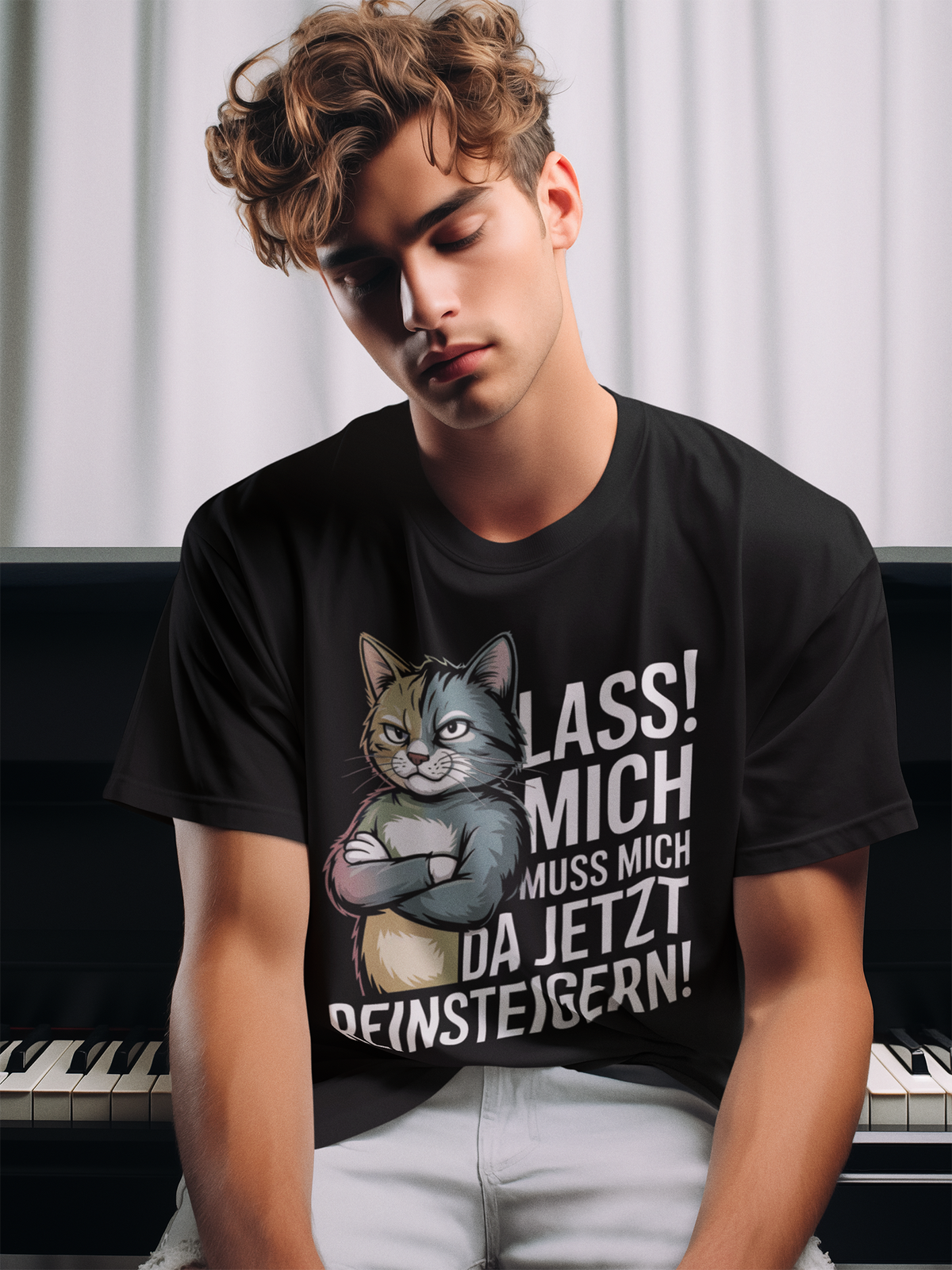 Lass mich. Ich muss mich da jetzt reinsteigern. Angry Cat | Premium T-Shirt
