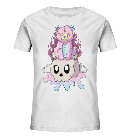 Kawaii Bear on Skull - Kids Organic Shirt