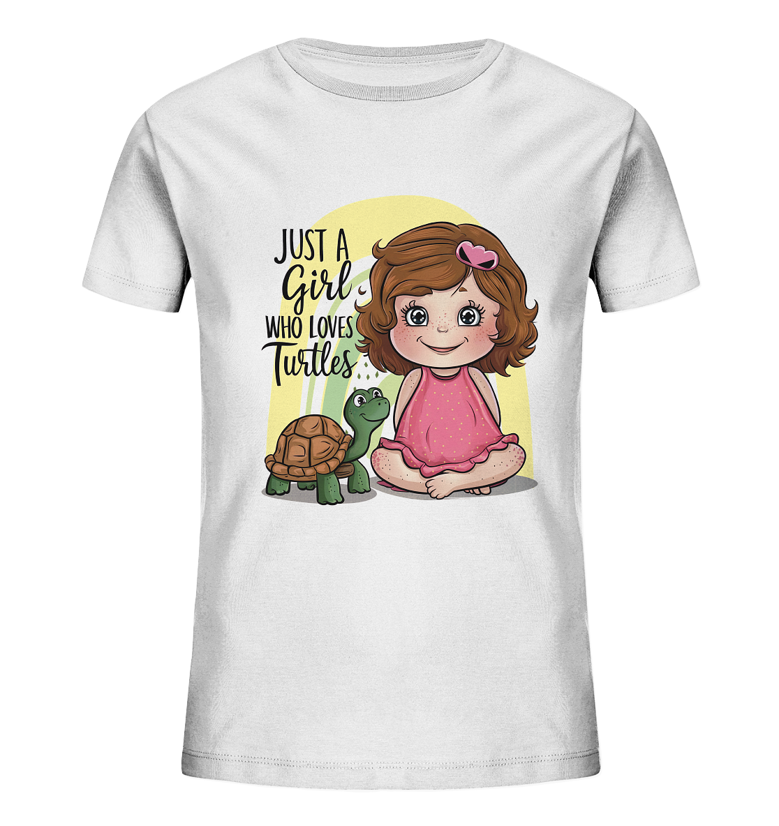 Just a girl who loves turtles. Mädchen Dino Shirt - Kids Organic Shirt