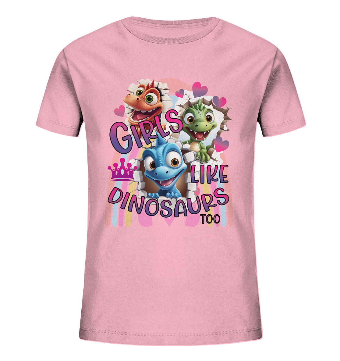 Girls like Dinosaurs too. Cute Dinos - Dino-Shirt für Mädchen - Kids Organic Shirt