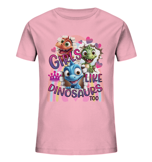 Girls like Dinosaurs too. Cute Dinos - Dino-Shirt für Mädchen - Kids Organic Shirt