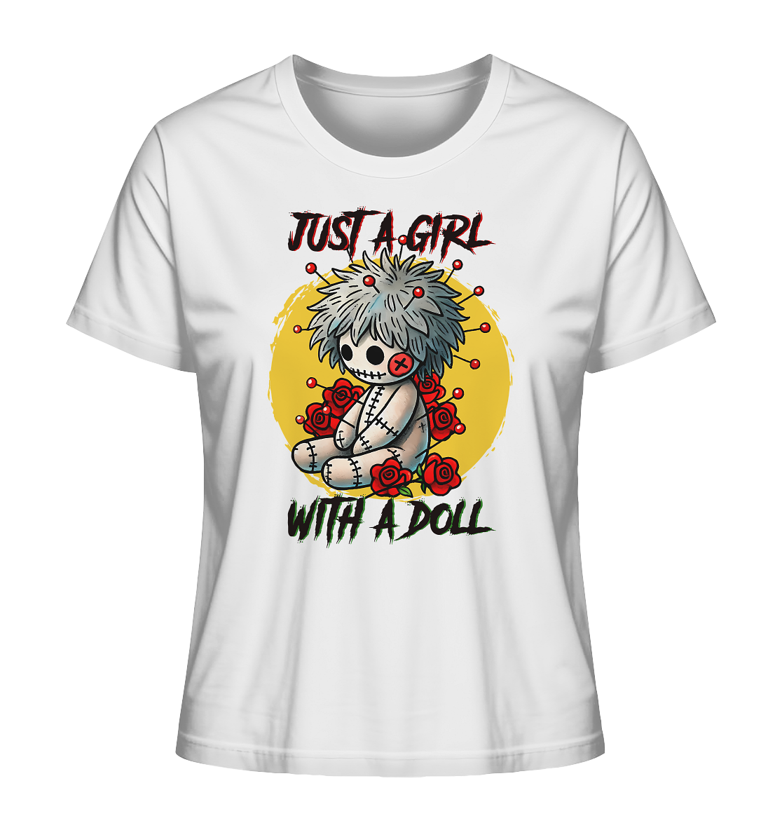 Just a Girl with a doll. Voodoo Puppe - Ladies Organic Shirt