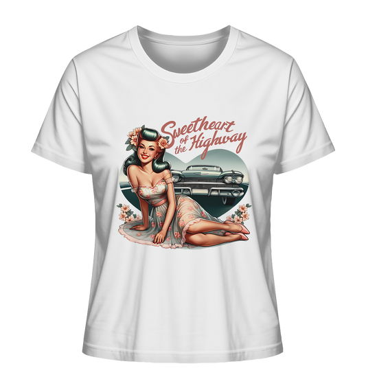 Sweetheart of the Highway Pin-Up Girl Retro - Ladies Organic Shirt