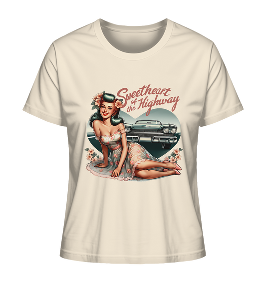 Sweetheart of the Highway Pin-Up Girl Retro - Ladies Organic Shirt