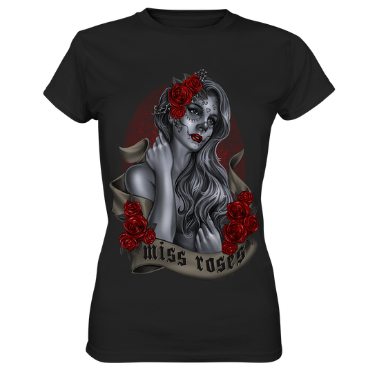 Miss Roses Gothic Tattoo Ladies T-Shirt schwarz Produktansicht