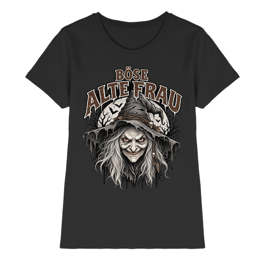 Böse alte Frau Hexe Gothic Ladies T-Shirt schwarz