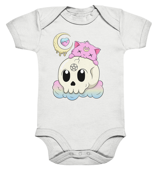 Kawaii Skully Cat - Organic Baby Bodysuite