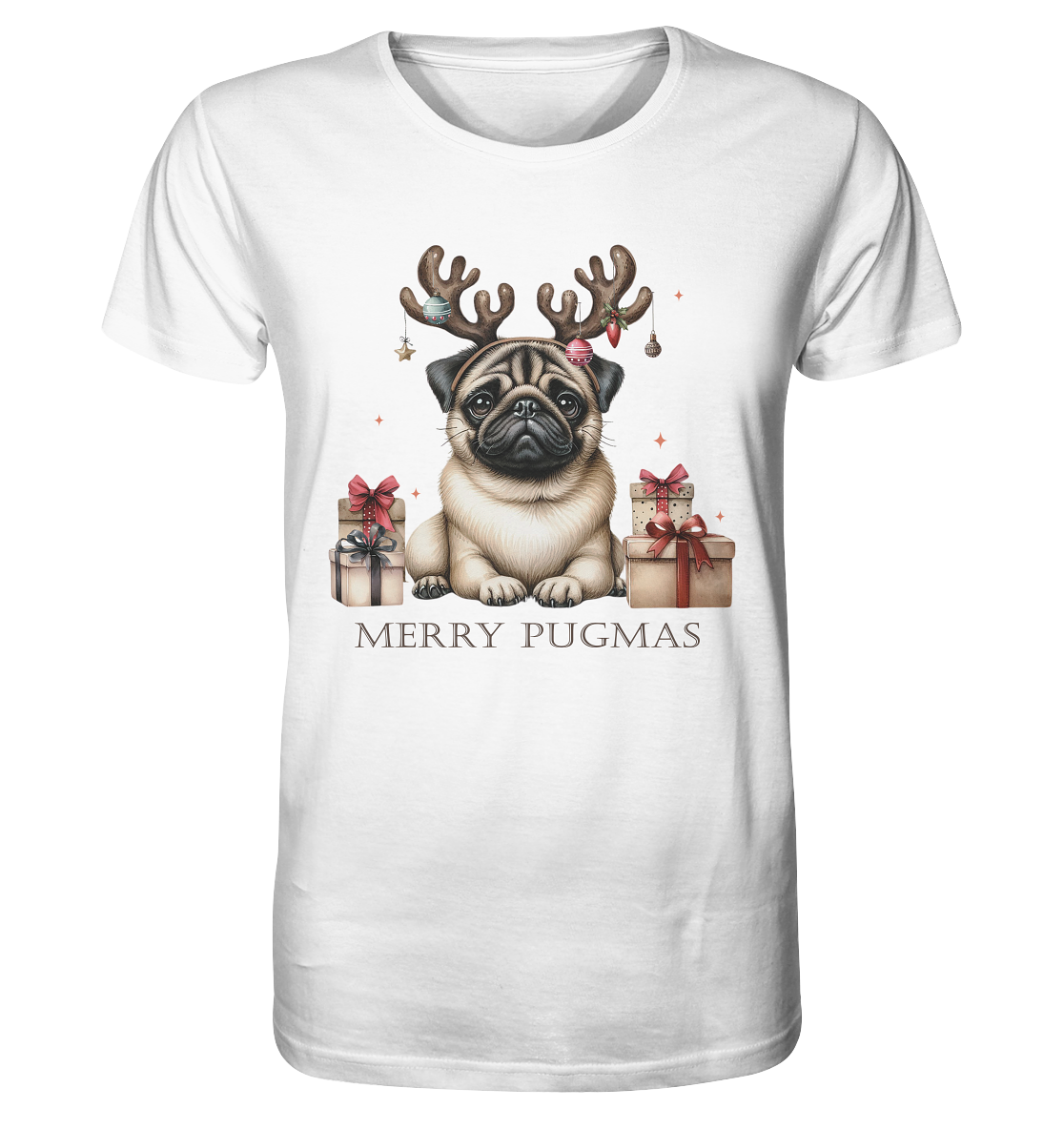 Merry Pugmess. Mops zu Weihnachten. - Organic Shirt