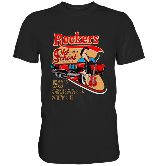 Rockers Old School 50s Greaser T-Shirt schwarz Produktansicht