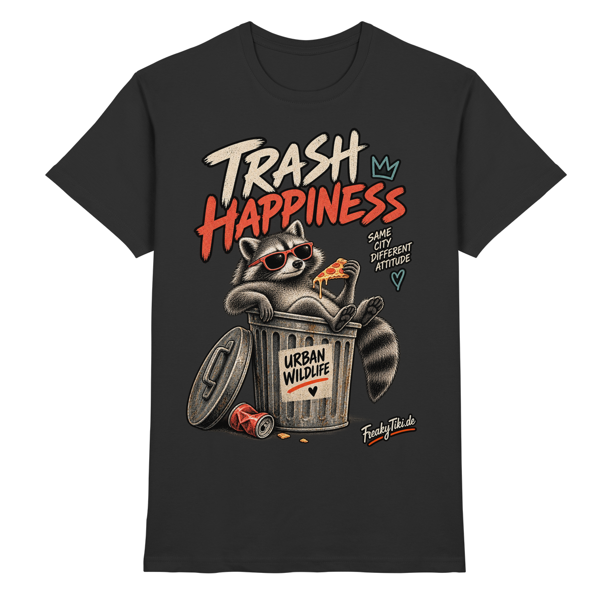 Trash Happiness – Dachs, Urban Wildlife T-Shirt schwarz Produktansicht