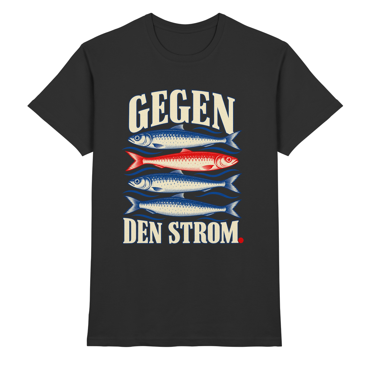 Gegen den Strom – Sardinen Retro Tinned Fish T-Shirt