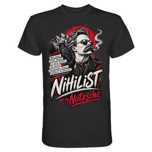 Nietzsche Nihilist Tanzender Stern Philosophie T-Shirt schwarz