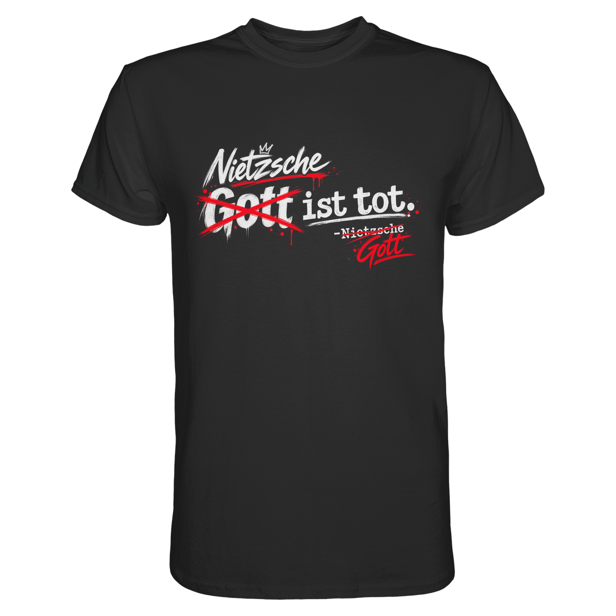 Nietzsche ist tot Gott ist tot Philosophie T-Shirt schwarz – FreakyTiki