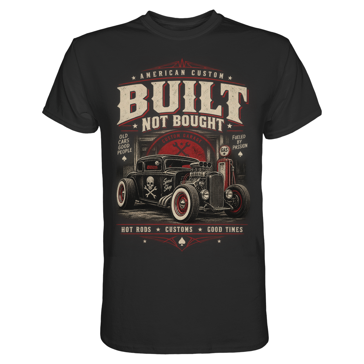 American Custom Vintage Hot Rod Old School T-Shirt schwarz