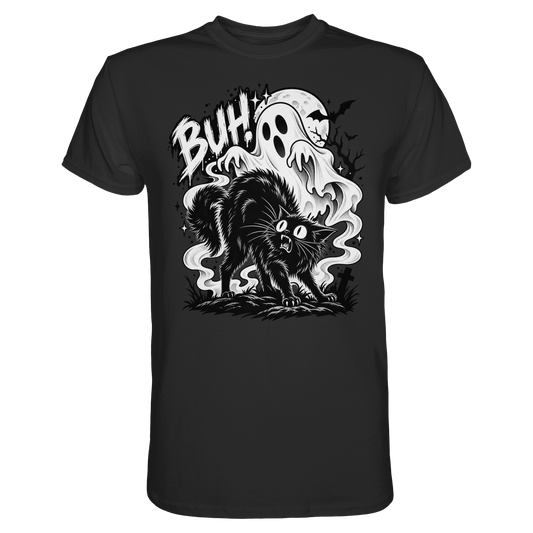 Buh Halloween T-Shirt schwarz Spooky Horror Motiv