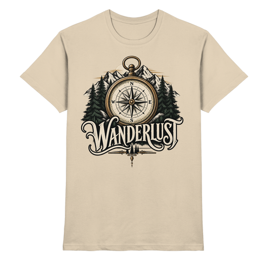 Wanderlust – Outdoor mit Kompass T-Shirt sand Produktansicht