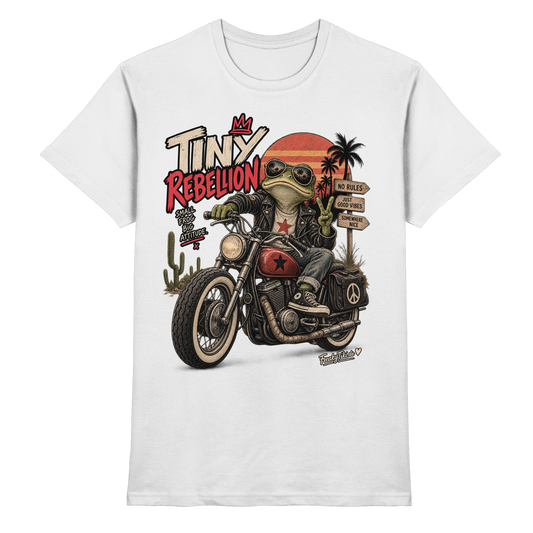 Tiny Rebellion – Small Frog, Big Attitude T-Shirt weiß Produktansicht