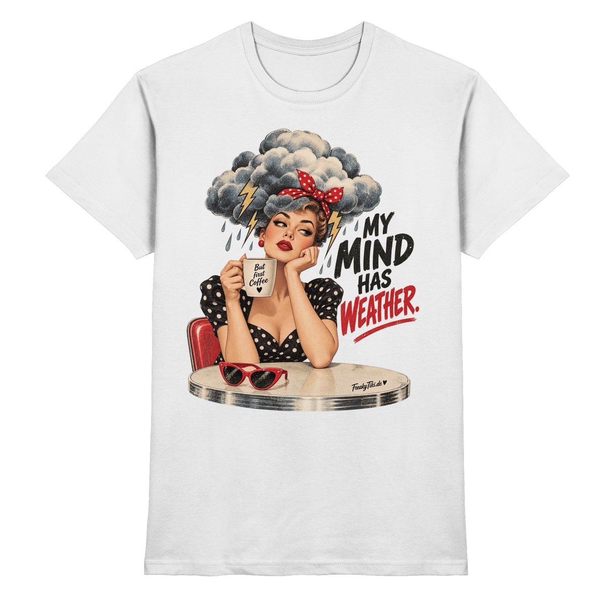 My Mind Has Weather T-Shirt weiß Produktansicht