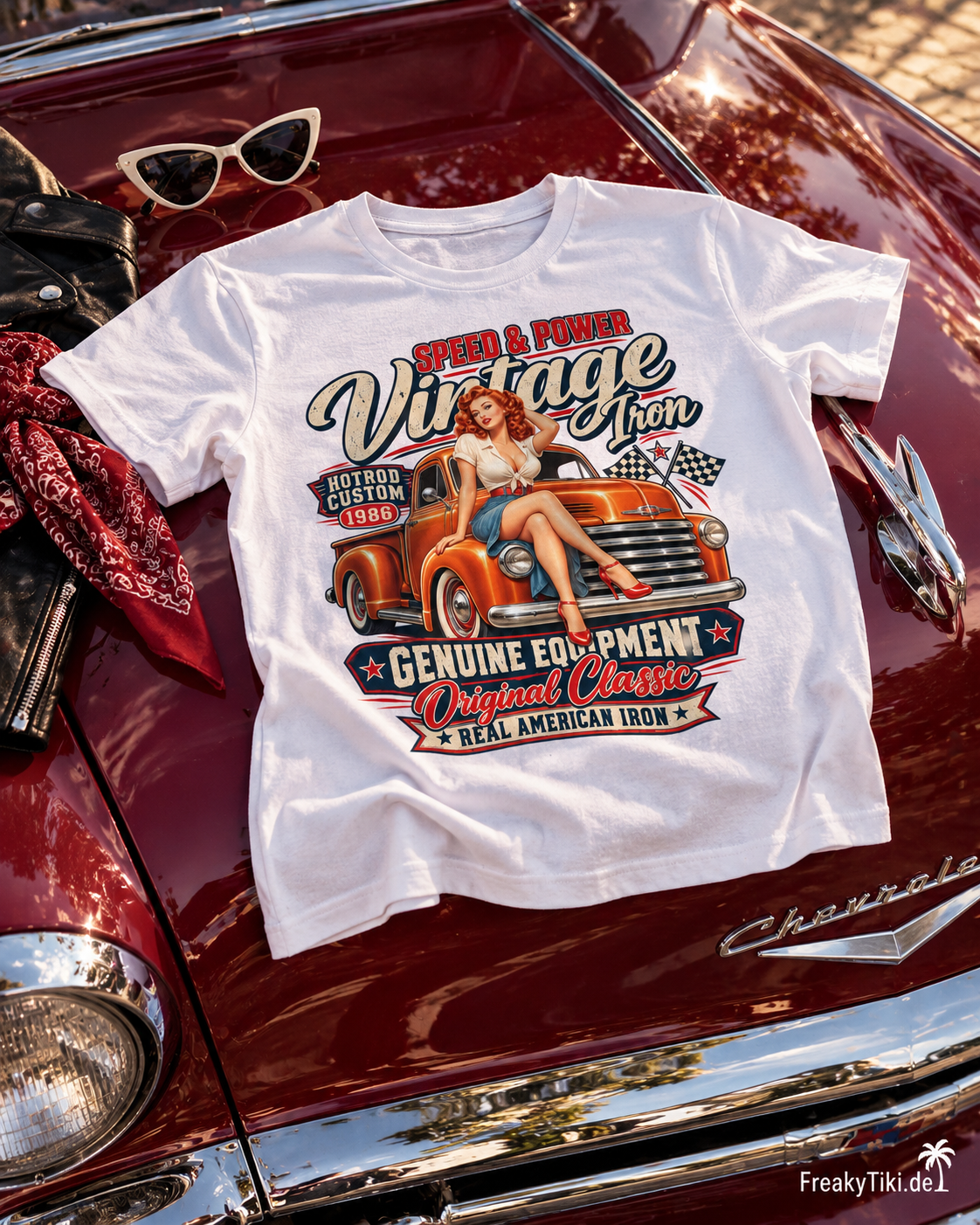 Vintage Iron Original Classic – Rockabilly Pin-up Ladies T-Shirt weiß Rockabilly Lifestyle Ansicht