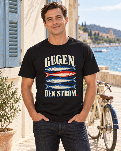 Gegen den Strom – Sardinen Retro Tinned Fish T-Shirt