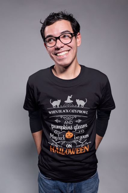 Halloween. When black cats prowl... - Premium Shirt