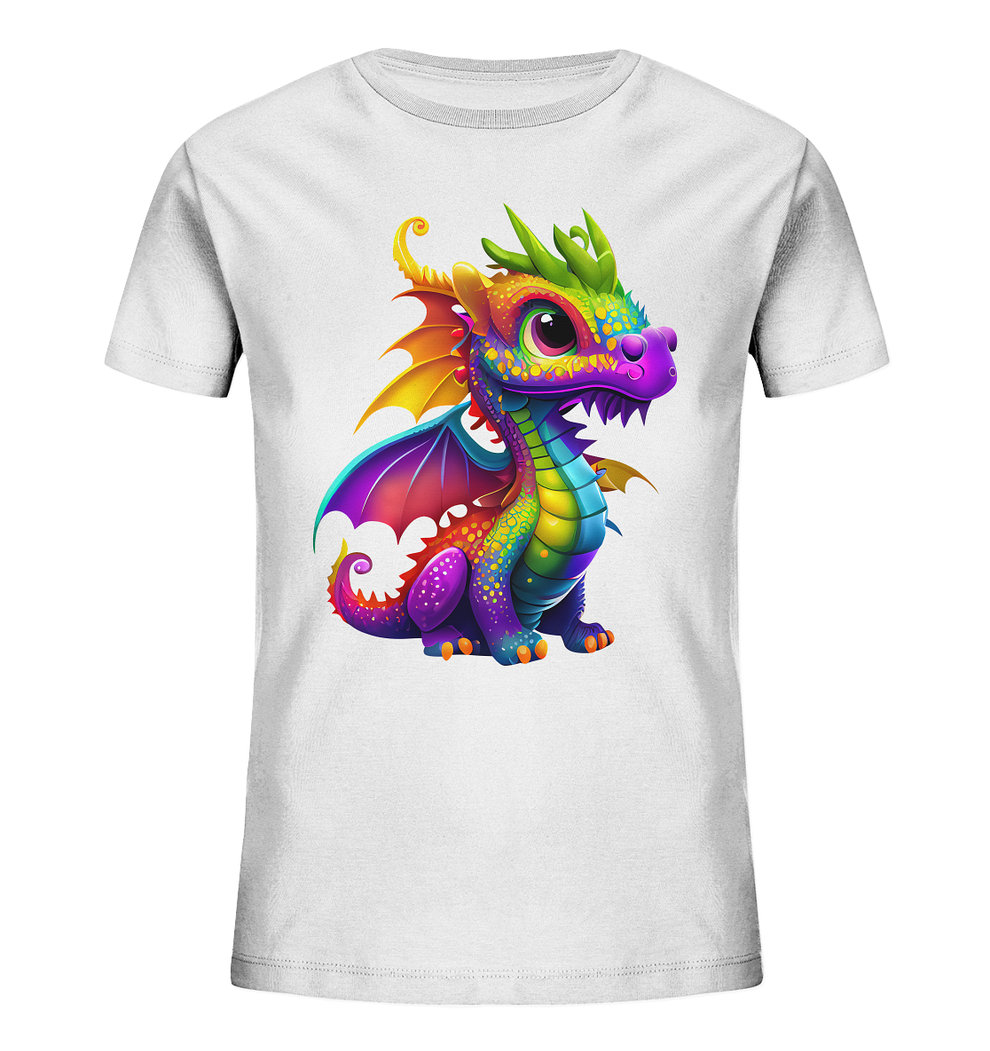 Cute Rainbow Dragon - Kids Organic Shirt