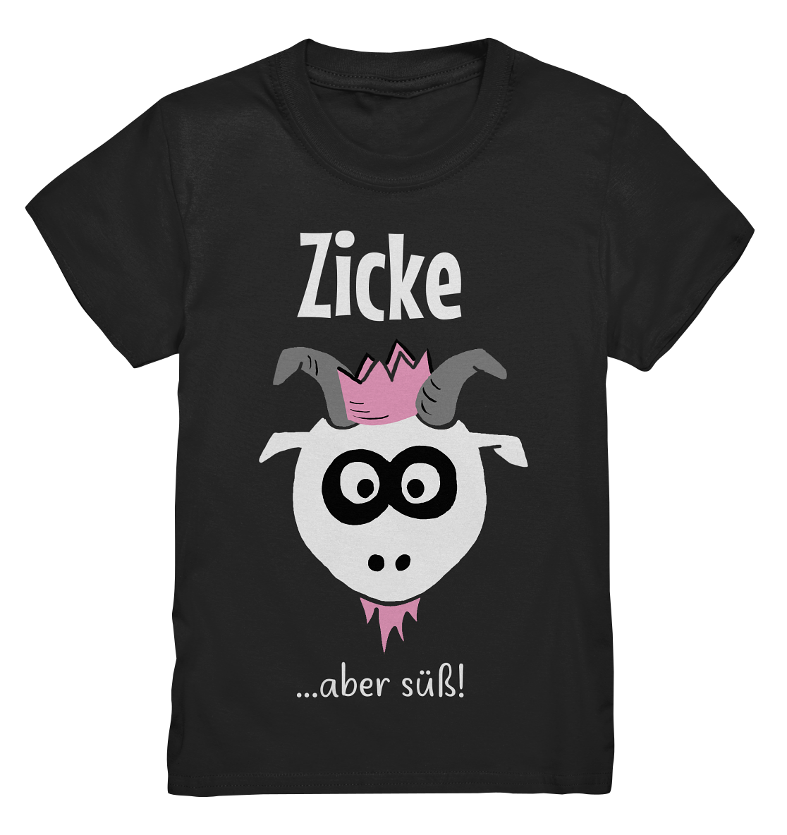 Schwarzes Kids Shirt mit Schriftzug Zicke aber süß