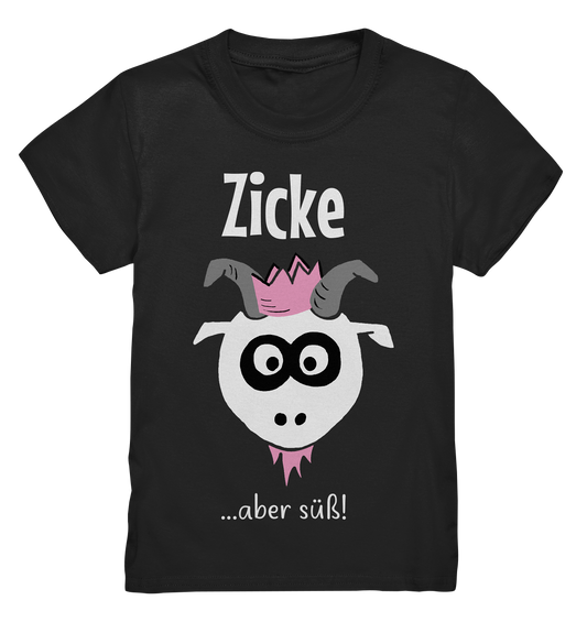 Schwarzes Kids Shirt mit Schriftzug Zicke aber süß