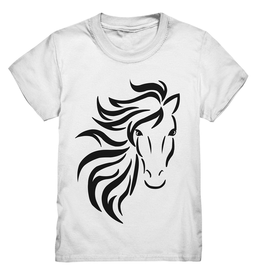 Wild Hose. Wildes Pferd. weiß-schwarz - Kids Premium Shirt