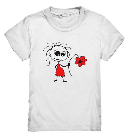 Mädchen mit Blume. süß niedlich - Kids Premium Shirt
