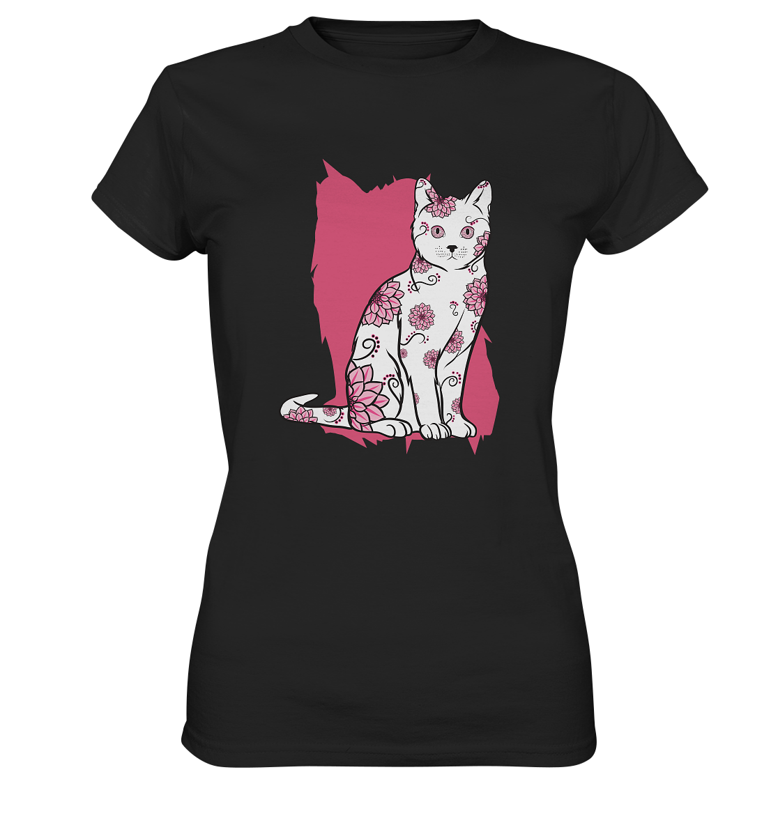 Flower Cat. Katze mit Blumen - Ladies Premium Shirt