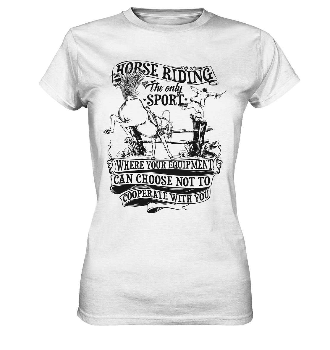 Horse Riding. Reiten Pferde Springreiten - Ladies Premium Shirt