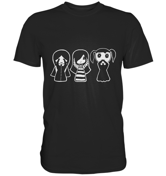 Schwarzes Shirt mit Dark Design No Evil nichts sehen nichts hören nichts sagen